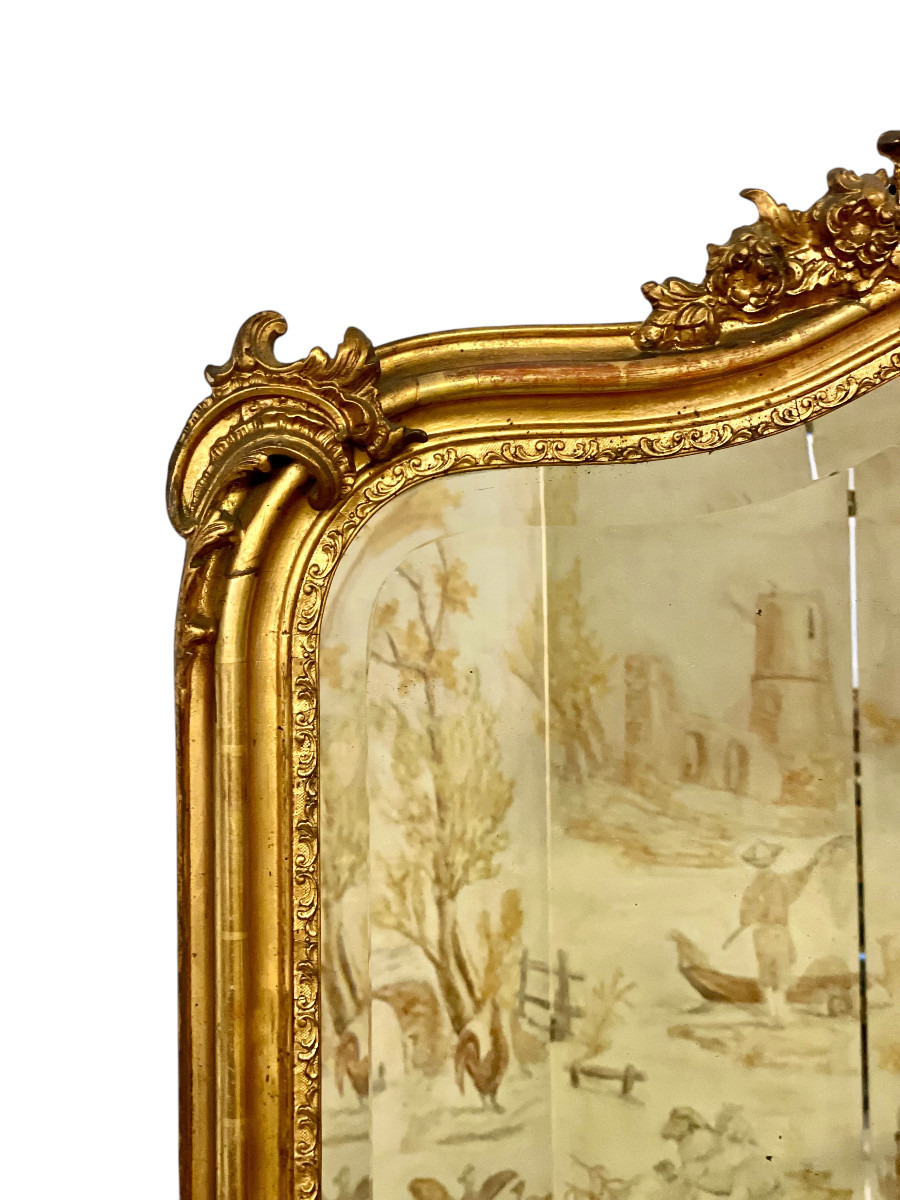 Louis XV Style Giltwood Mirror, 19th Century-photo-3