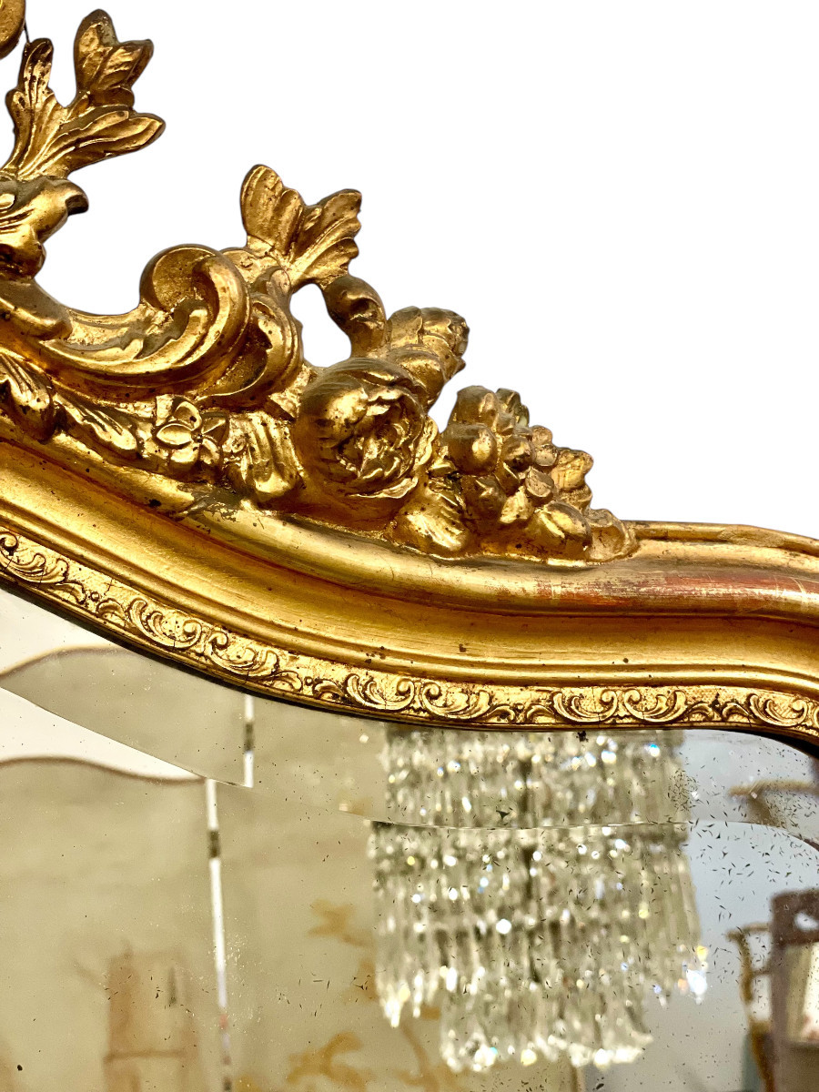 Louis XV Style Giltwood Mirror, 19th Century-photo-1