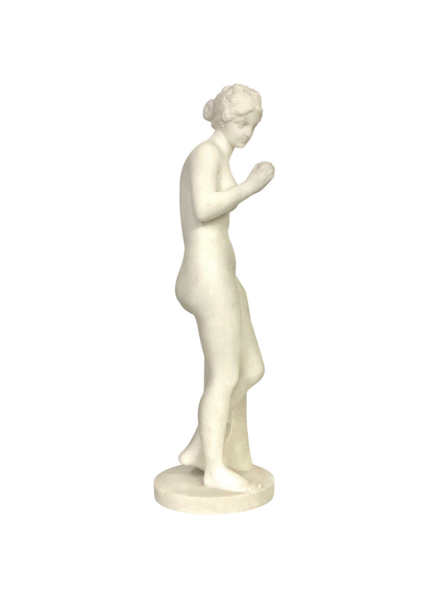 Sculpture en Albâtre XIXème d'après Falconet "la Baigneuse"-photo-4