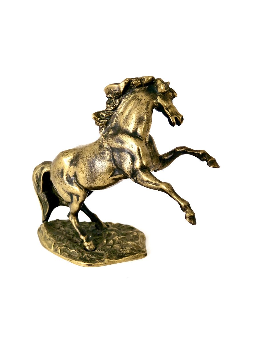 Bronze Statue. "prancing Horse" By Renown Sculptor Hippolyte Moreau.-photo-3