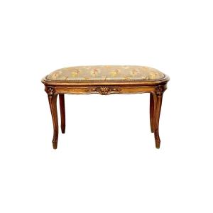 19th Century French Louis XV Style Walnut Piano Bench Or Stool