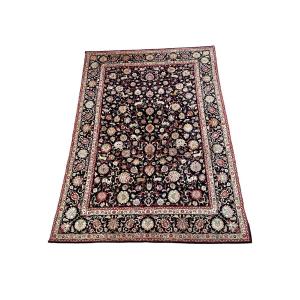 20th Century Large Tabriz Persian Rug In A Black Background