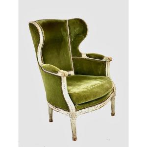 Green Wingback Bergère Armchair