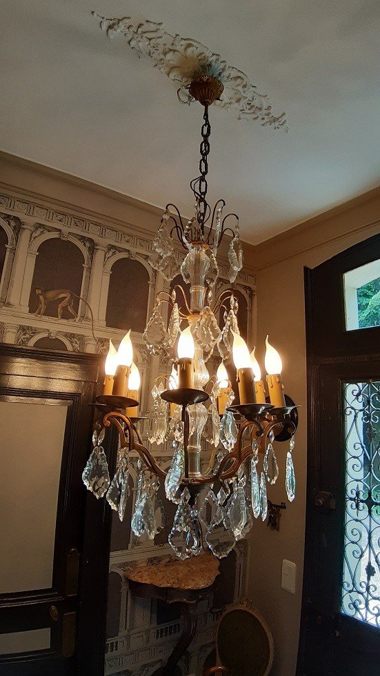 Bronze Chandelier And Tassels With 9 Lights-photo-1