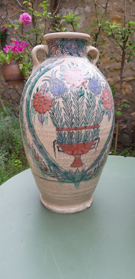 Pair Of Iznik Style Ovoid Vases-photo-1