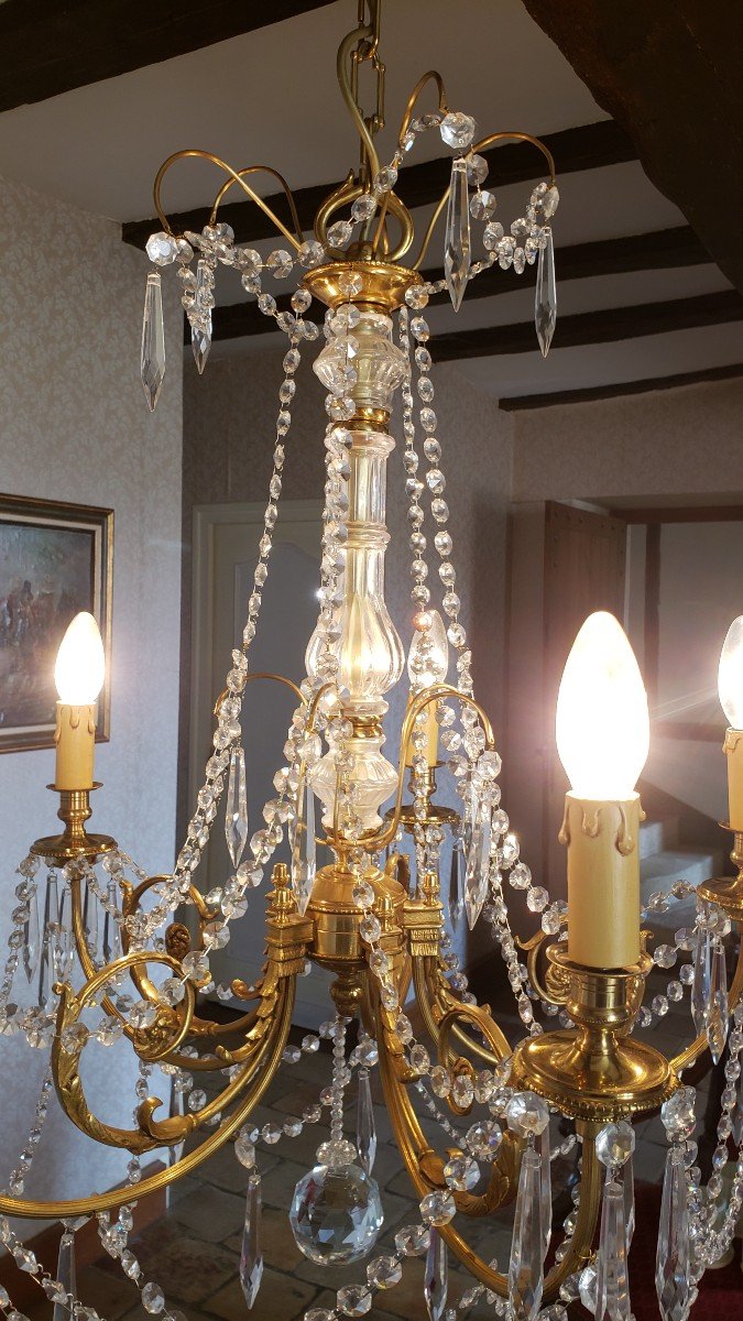 Bronze Chandelier With Tassels, 5 Lights-photo-1