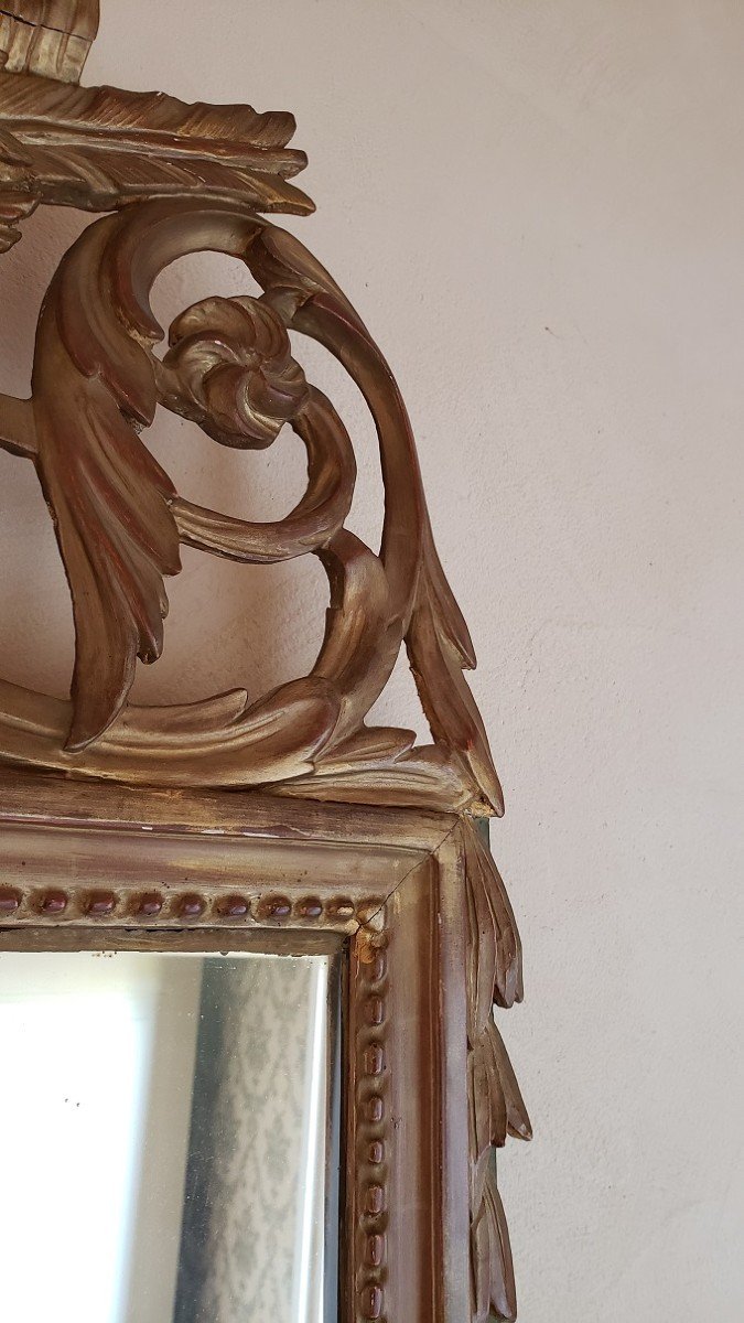 Golden Wooden Mirror With Bird Decor-photo-4