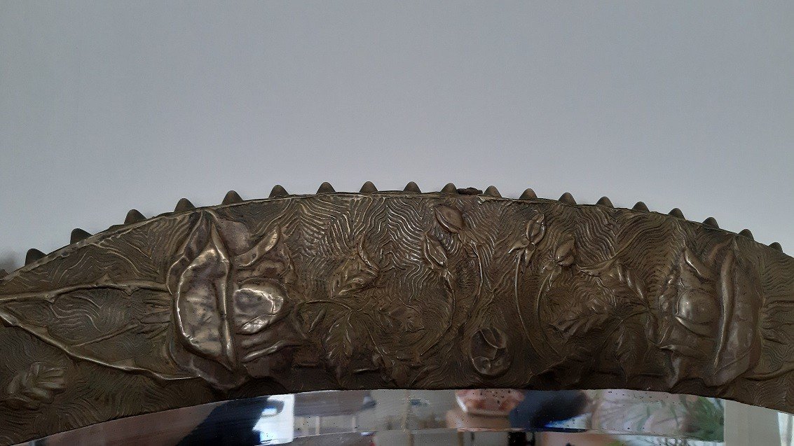 Repoussé Brass Mirror-photo-3