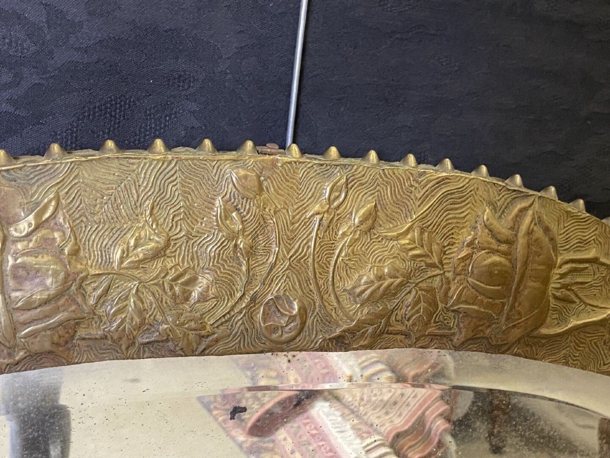 Repoussé Brass Mirror-photo-2