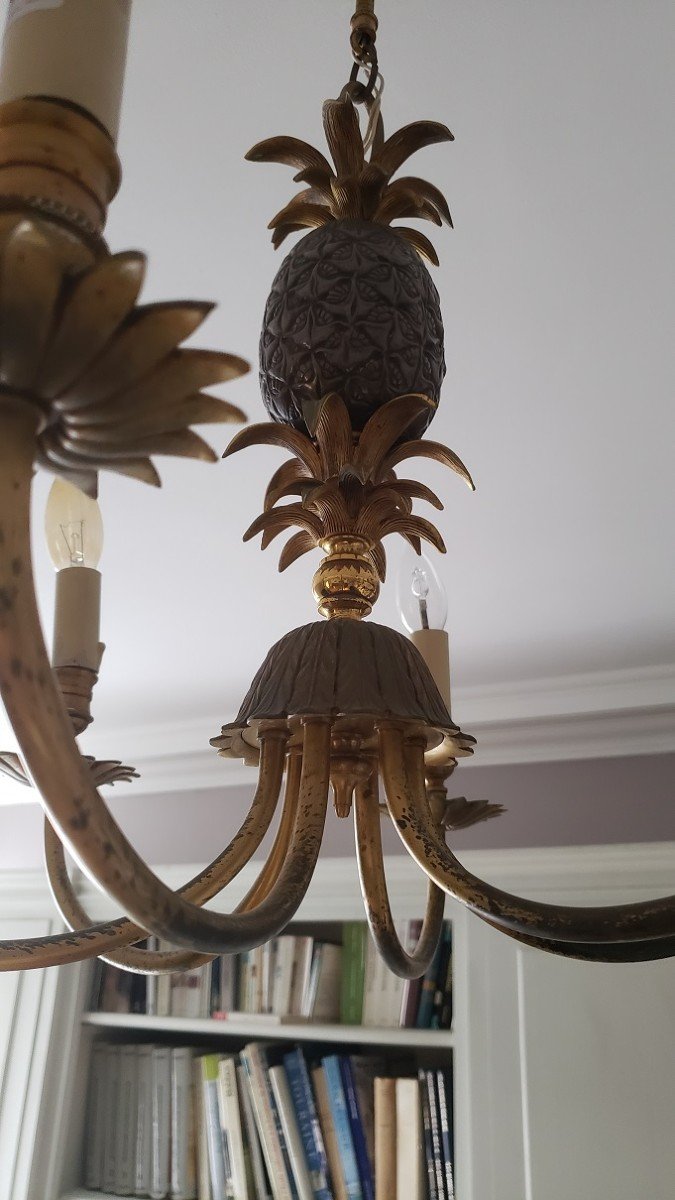 "pineapple" Chandelier Attributed To Maison Charles-photo-2