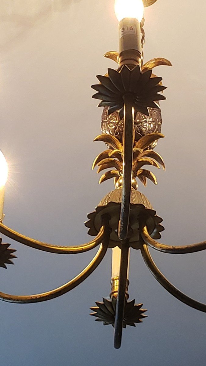 "pineapple" Chandelier Attributed To Maison Charles-photo-4