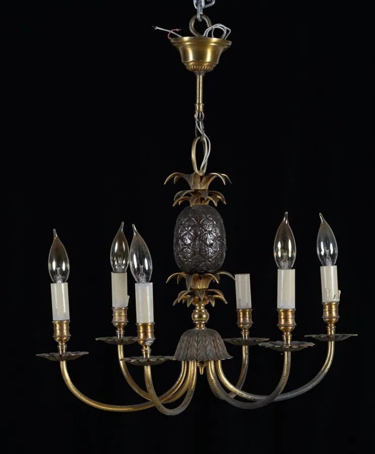 "pineapple" Chandelier Attributed To Maison Charles-photo-1