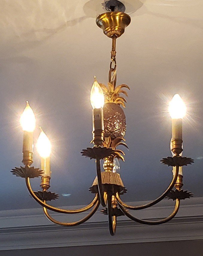 "pineapple" Chandelier Attributed To Maison Charles