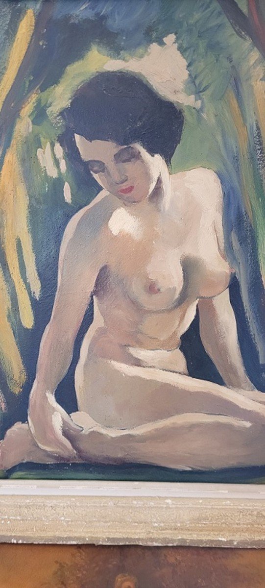 Pierre Petit "naked Woman" Oil On Panel-photo-1