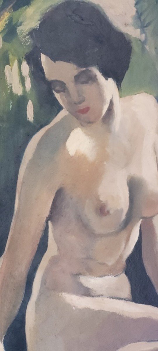 Pierre Petit "naked Woman" Oil On Panel-photo-3