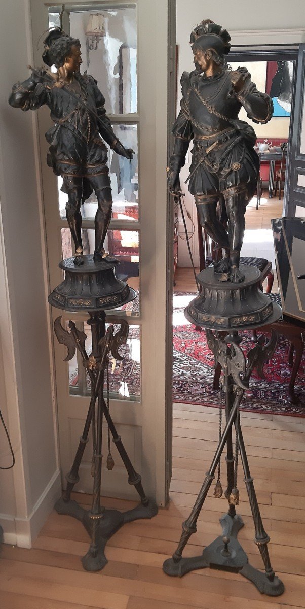 Pair Of 17th Century Soldiers On Saddles