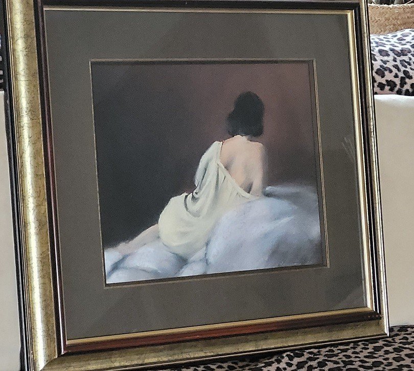 Pastel By Maurice Fillonneau “woman Lying Back” -photo-1