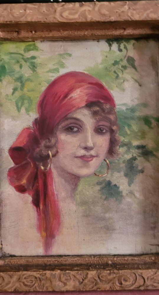 « Femme Au Foulard » Hsp Signée Hublet 