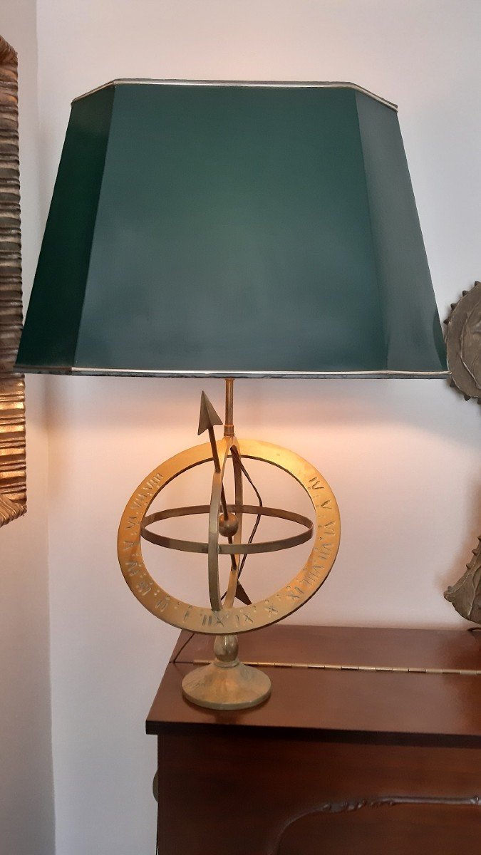 Sphère Armillaire Montée En Lampe 