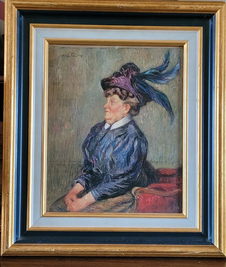 Abel Faivre (1867-1945) Woman With Hat, Oil On Canvas. 