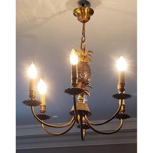 "pineapple" Chandelier Attributed To Maison Charles