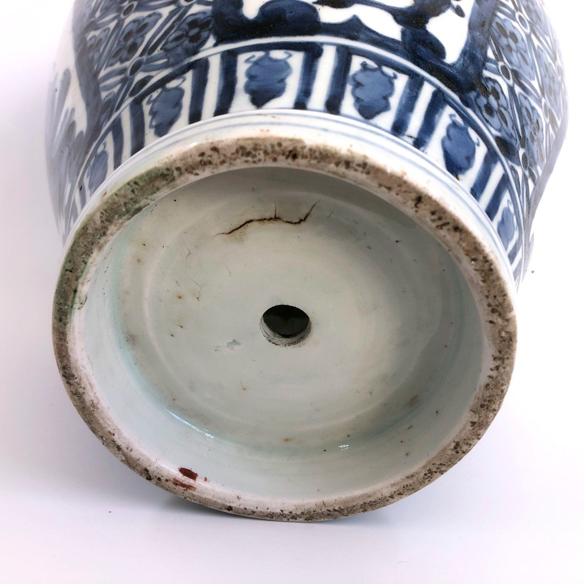 17th C Japanese Arita Blue And White Jar Vase-photo-4