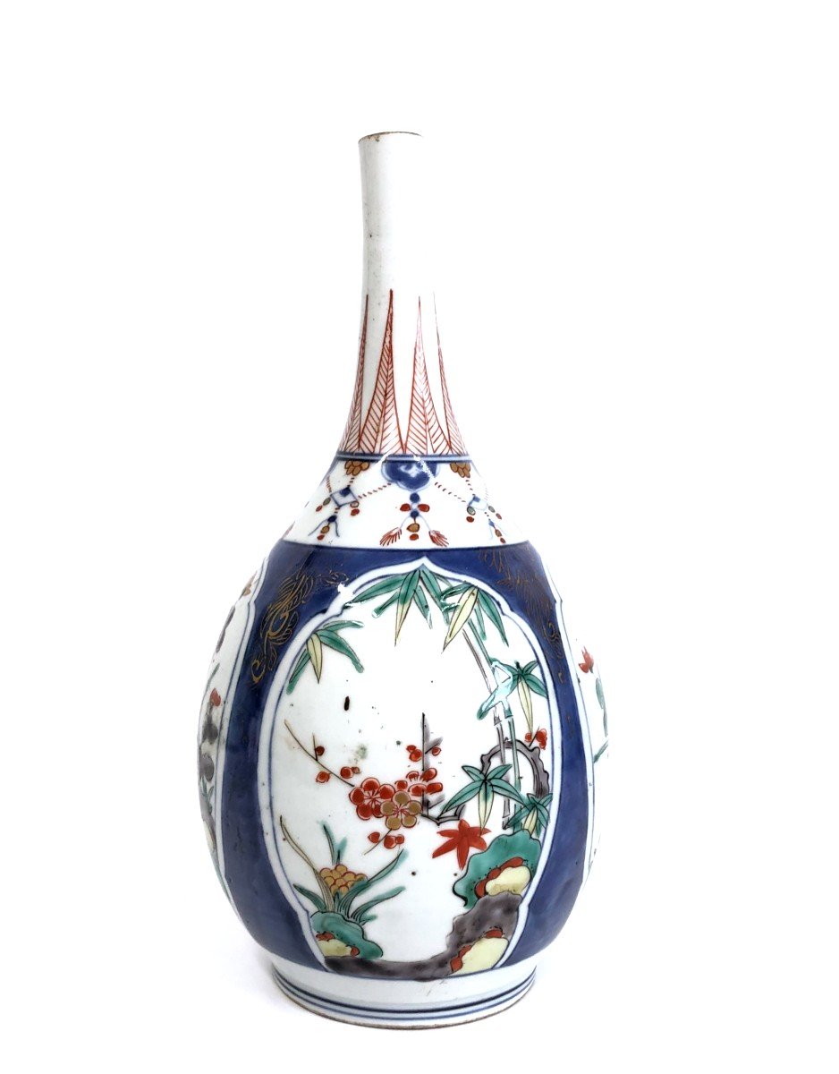 Rare Vase Bouteille Porcelaine Japon Imari Edo-photo-2