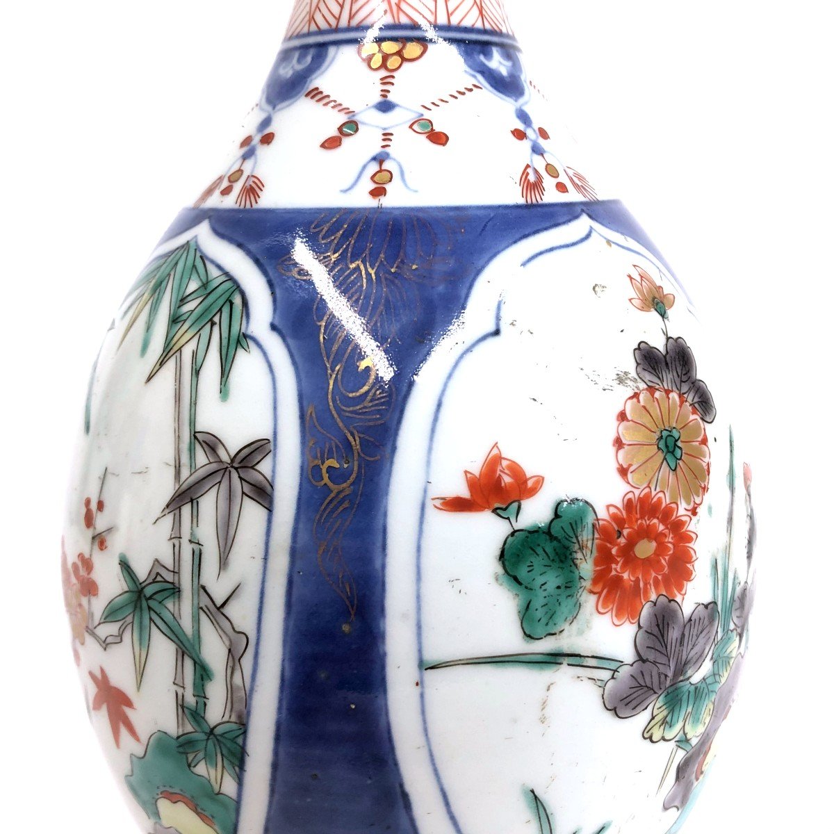 Rare Vase Bouteille Porcelaine Japon Imari Edo-photo-3