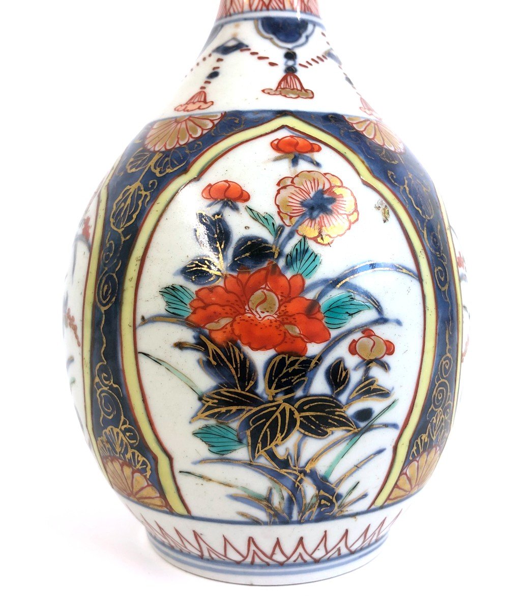 Vase Bouteille Porcelaine Du Japon Arita Imari 18 Eme-photo-2