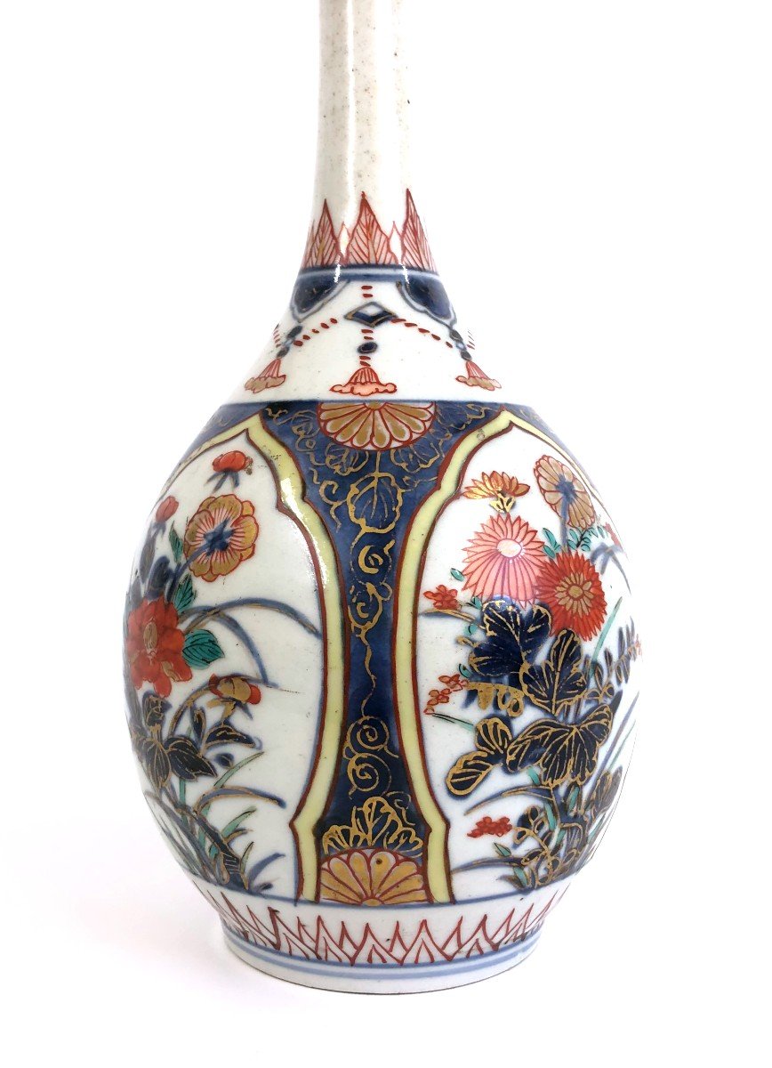 Vase Bouteille Porcelaine Du Japon Arita Imari 18 Eme-photo-4