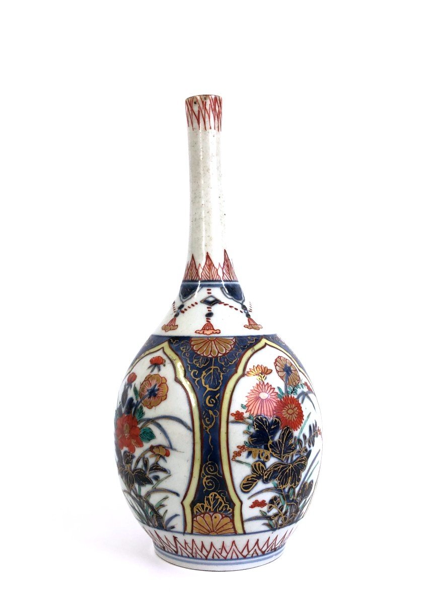 Vase Bouteille Porcelaine Du Japon Arita Imari 18 Eme-photo-1