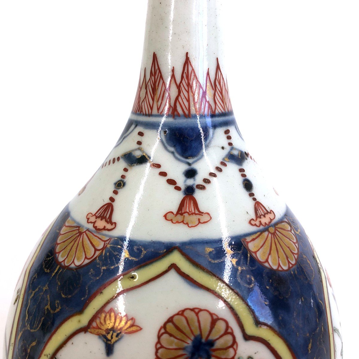 Proantic Vase Bouteille Porcelaine Du Japon Arita Imari Eme