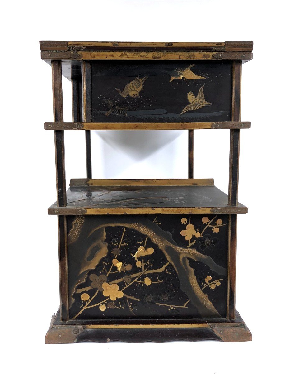 Cabinet De Table Bois Et Laque Shodana Japon Edo-photo-2