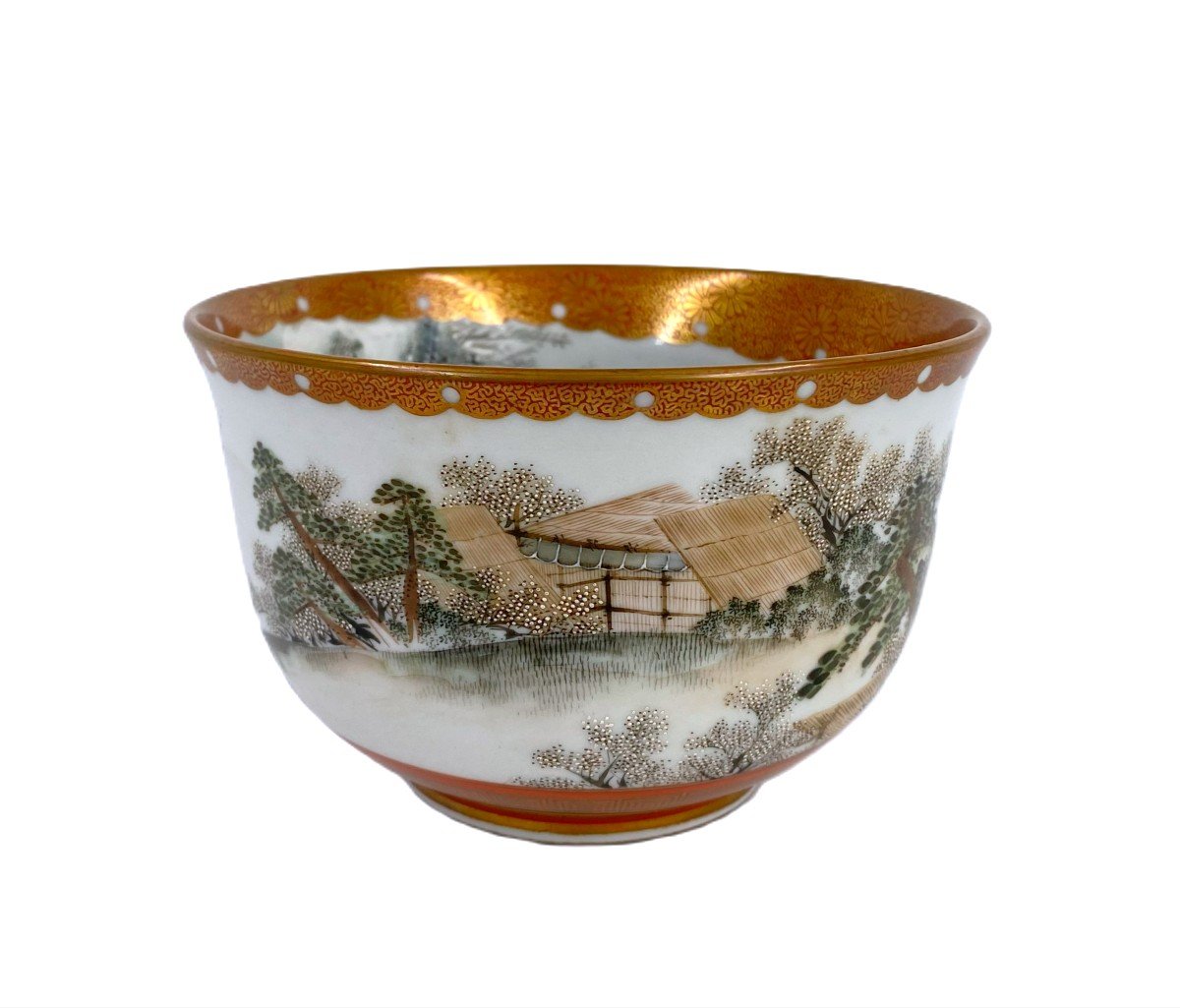 Antique Japanese Porcelain Bowl Kutani Era Taisho