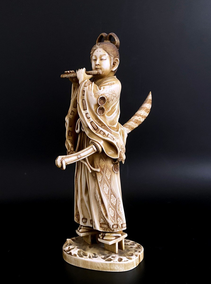 Japanese Okimono Ivory By Shunko Japan Meiji Period 