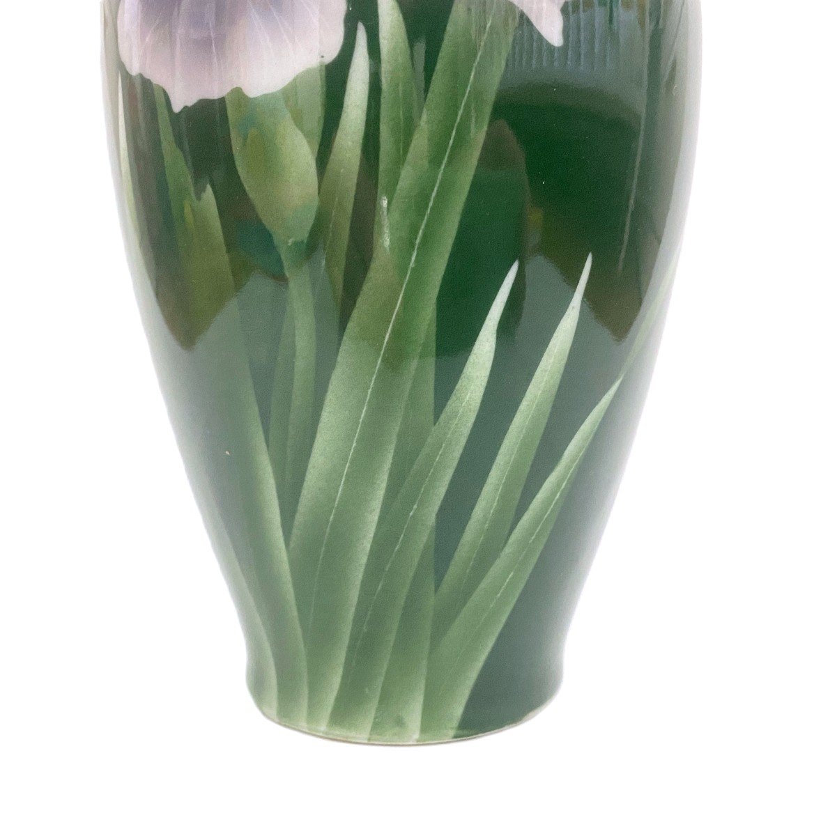 Vase Porcelaine Du Japon Décor Iris Signé-photo-4