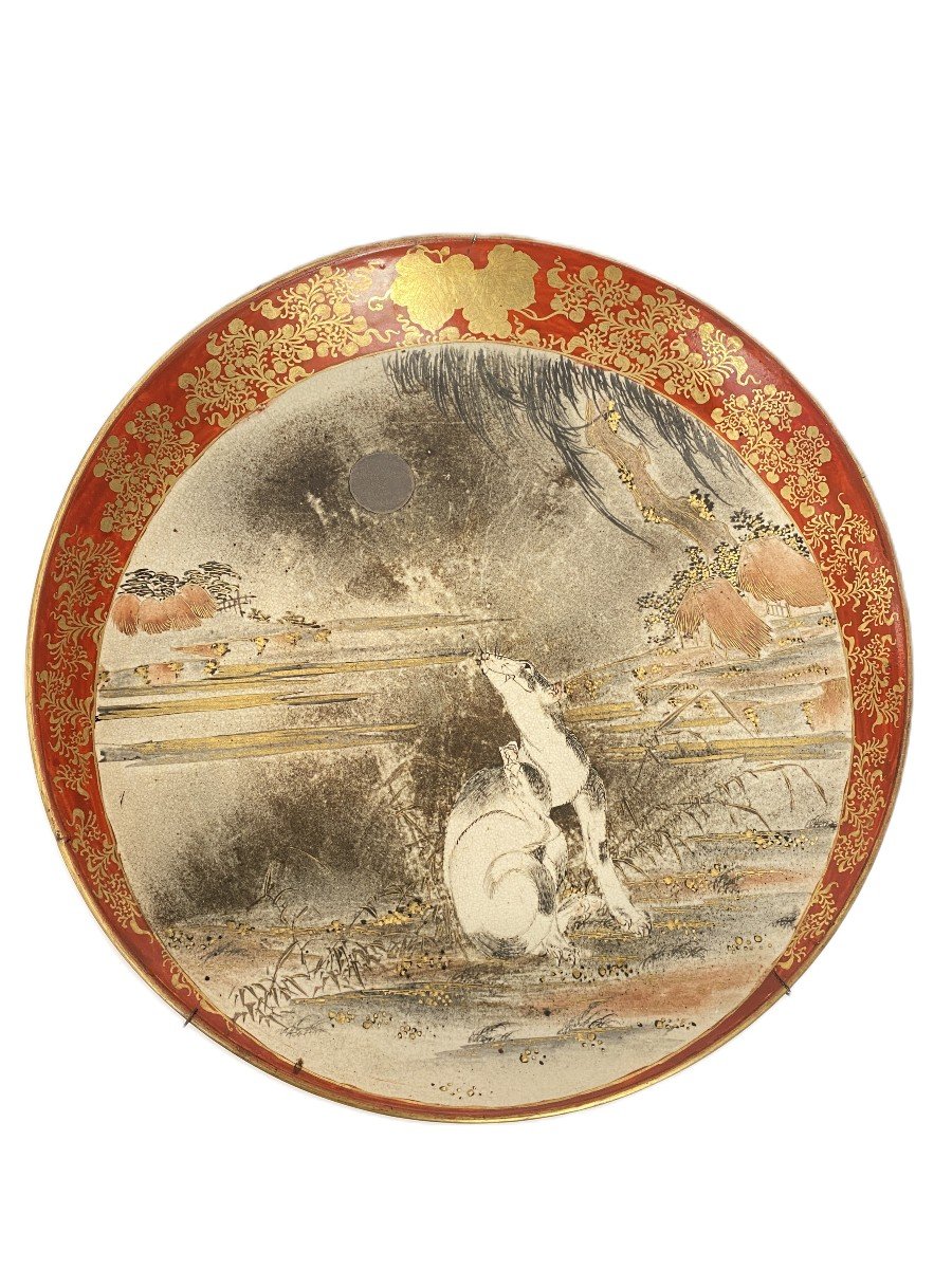 Large Kutani Meiji Porcelain Charger Plate