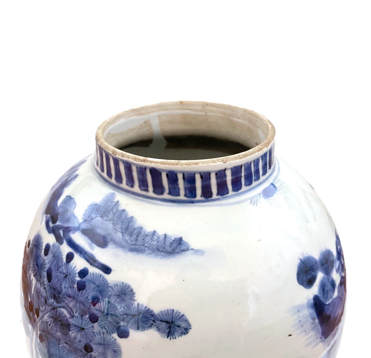 Rare Vase Bleu Et Blanc Japon Période Edo Ko Imari-photo-7