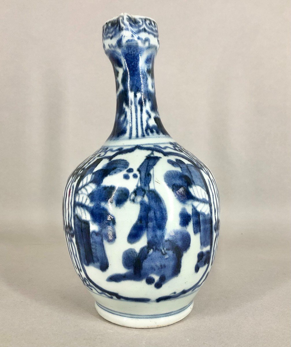 Antique 17th C Japanese Arita Blue And White Porcelain Ewer Jug-photo-2