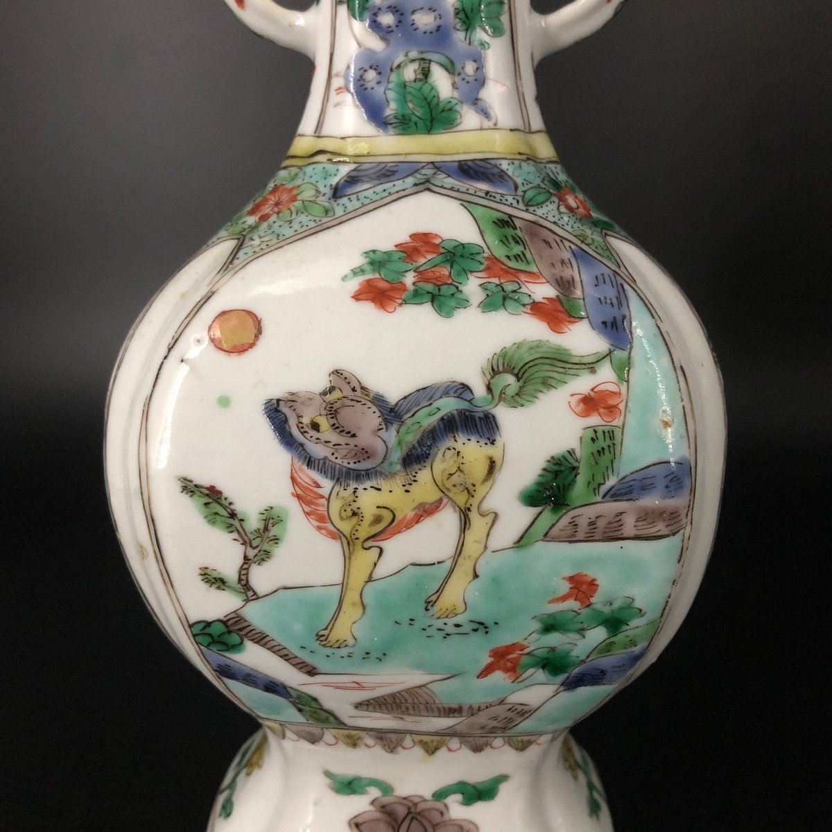 Paire De Vases Porcelaine De Chine Famille Verte XVIII Eme-photo-3