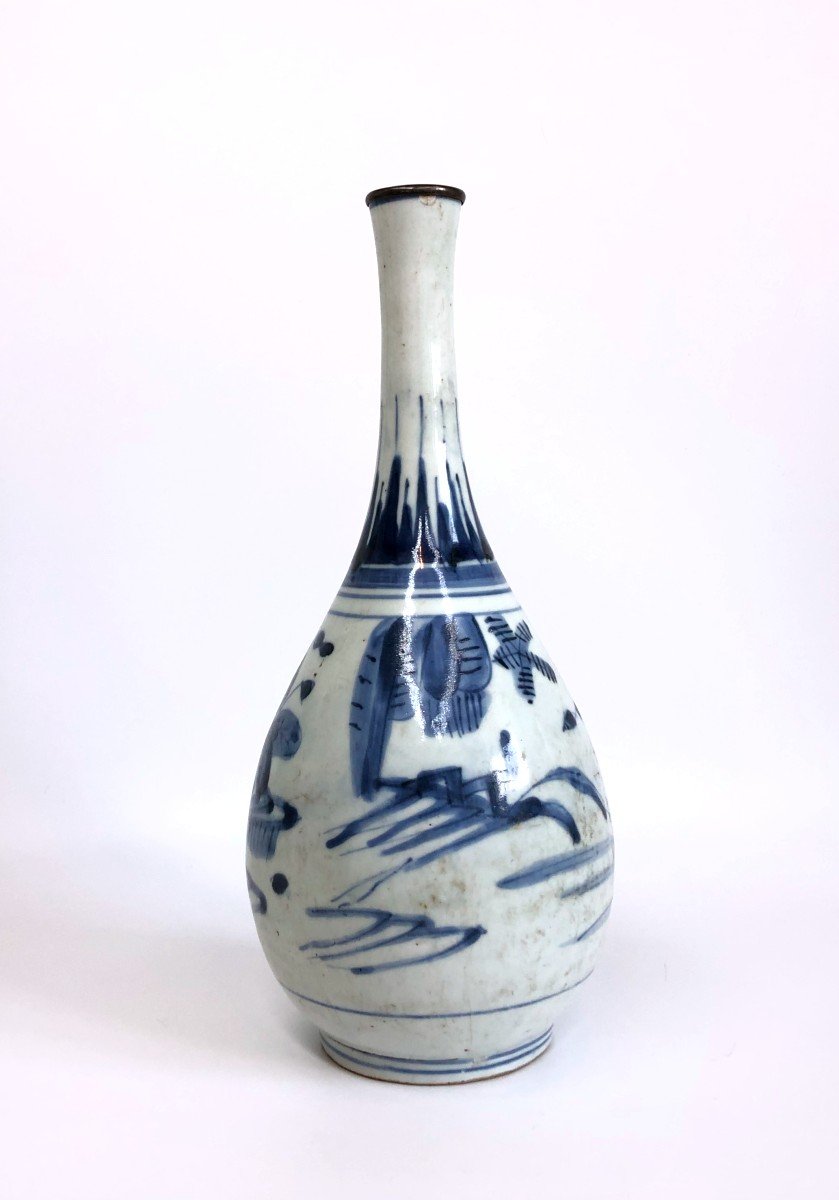 Vase Bouteille Porcelaine Japon Edo Arita Shoki Imari 17 Eme-photo-1