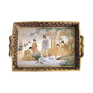 Small Satsuma Earthenware Tray - Kinkozan