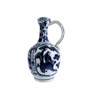 Antique 17th C Japanese Arita Blue And White Porcelain Ewer Jug