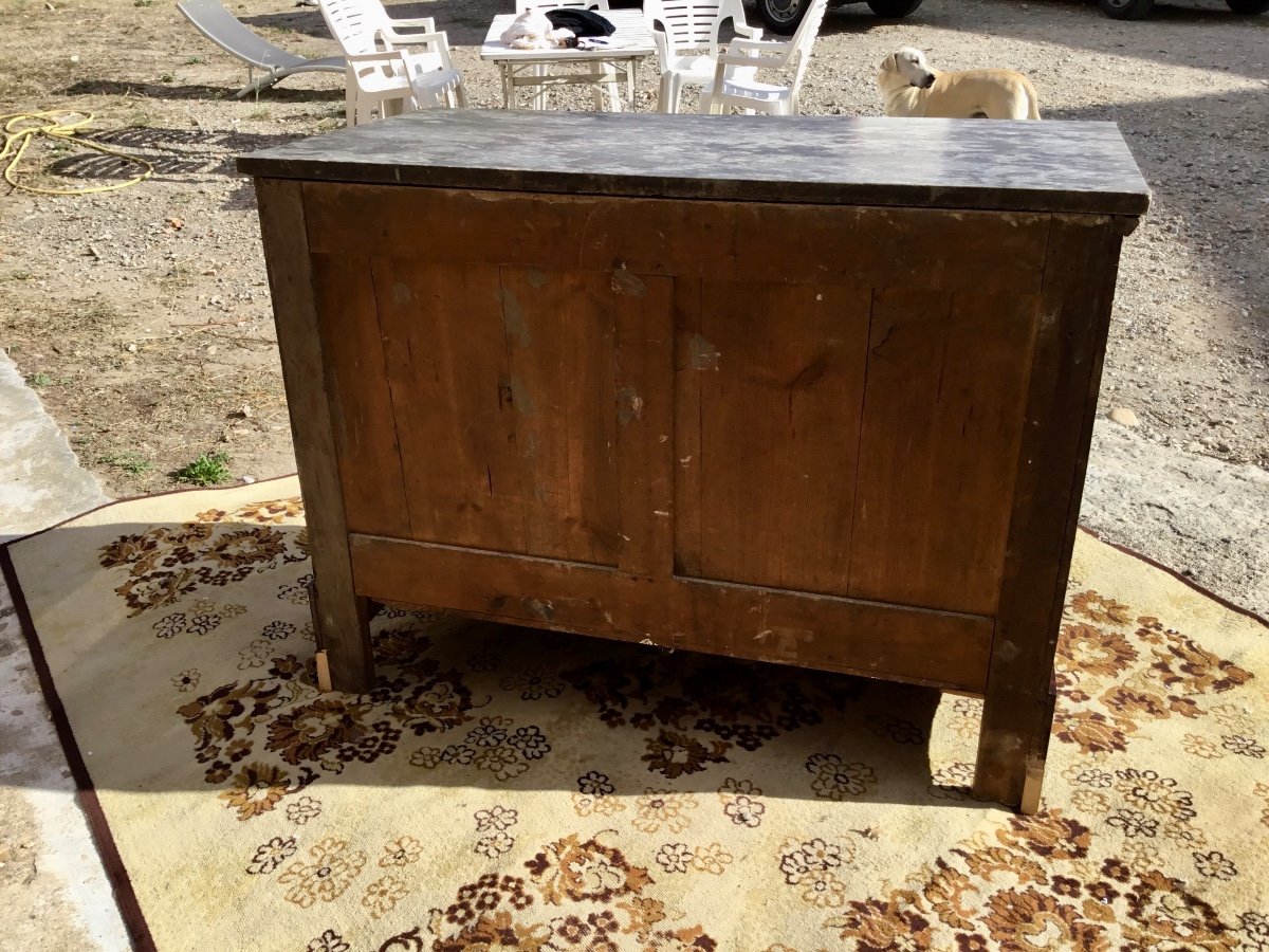 Empire Chest Of Drawers In Solid Walnut 19th Century-photo-5