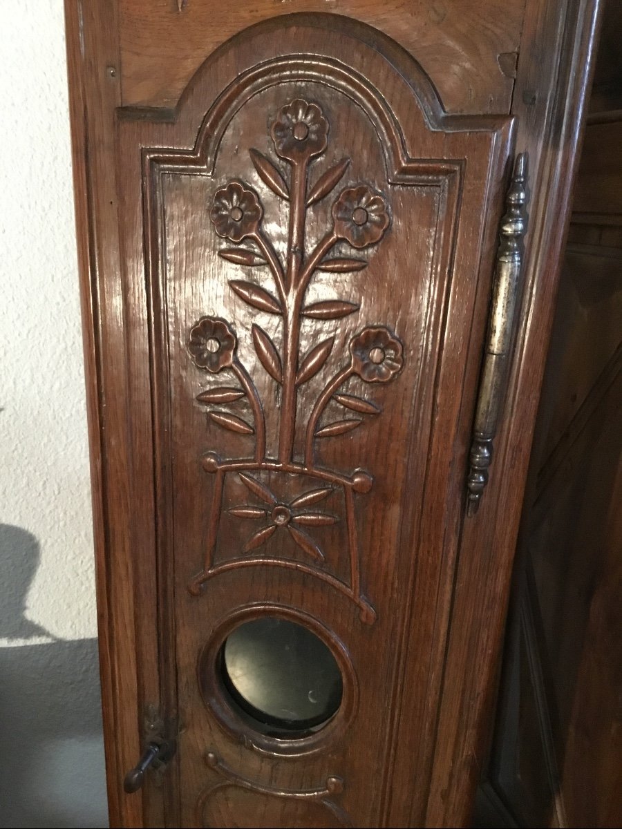 Horloge De Parquet Louis XV En Chêne  D époque  18eme.-photo-2