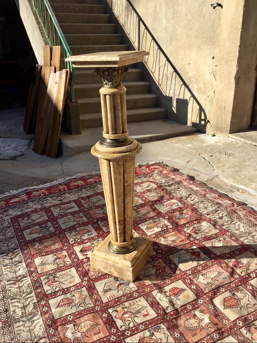 Column In Marble And Bronze Period 1900.-photo-1