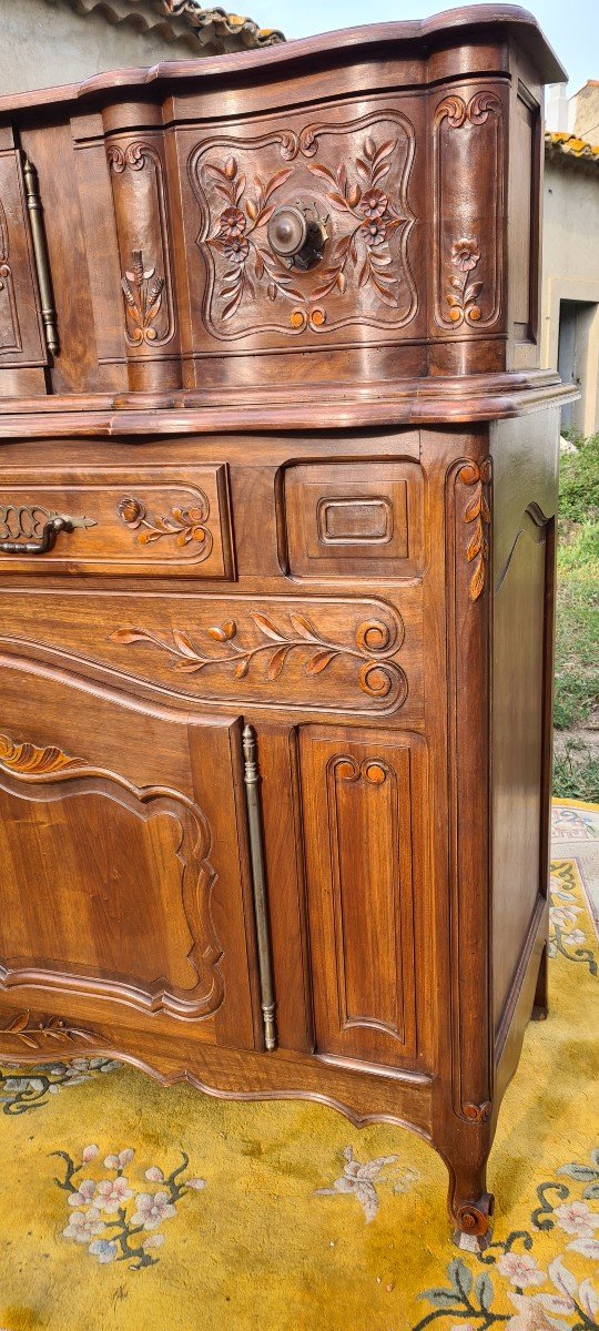 Buffet ,enfilade ,glissant Provençale En Noyer ,époque XXé-photo-1