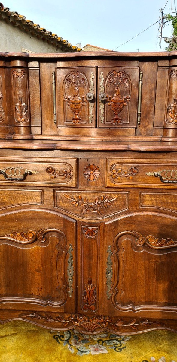 Buffet ,enfilade ,glissant Provençale En Noyer ,époque XXé-photo-2