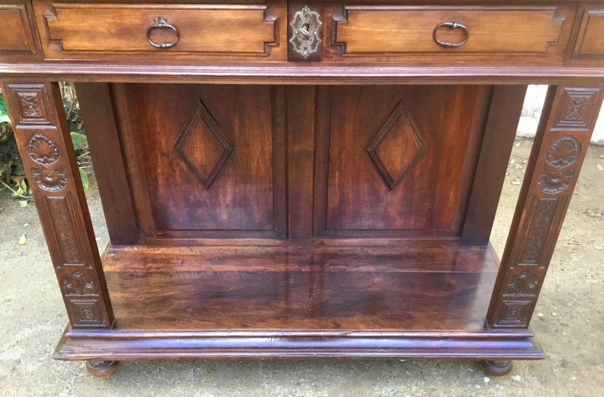 Haute Epoque Style Credenza In Walnut And XIXth Century-photo-2