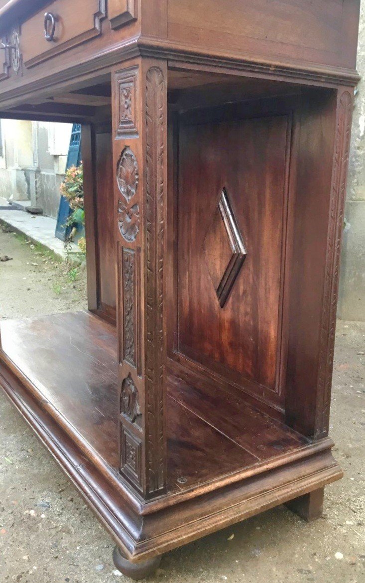 Haute Epoque Style Credenza In Walnut And XIXth Century-photo-4